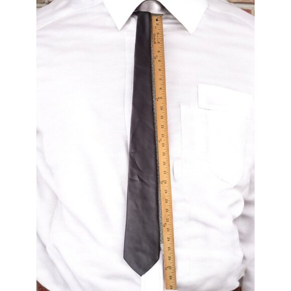 Umo Lorenzo Made in Italy, Gray 100% Polyester Tie. - Picture 7 of 8